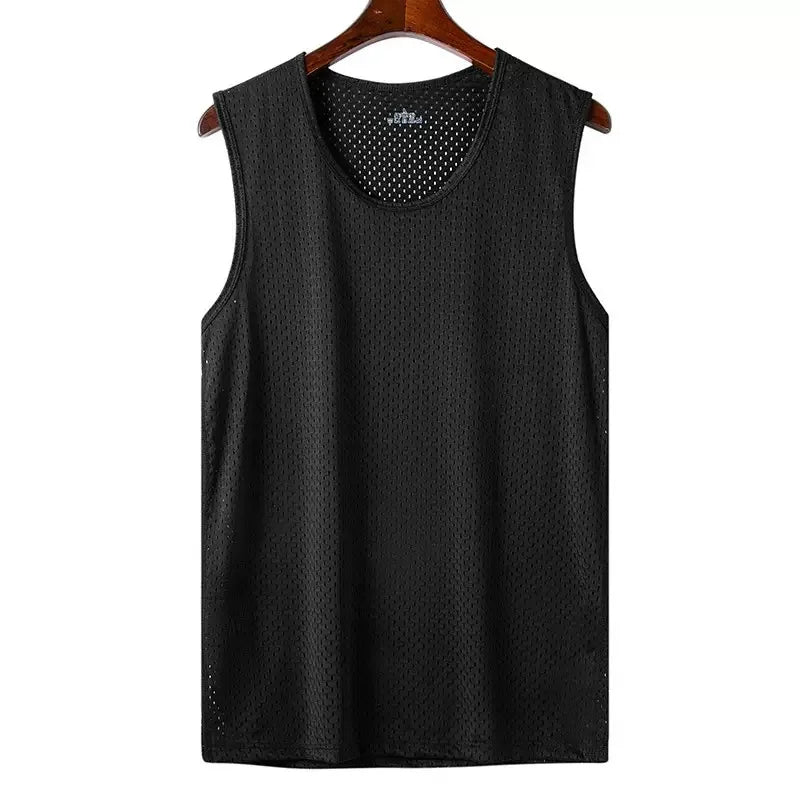 Men's Ice Silk Mesh Vest Lightweight Sports Summer Wear Sleeveless