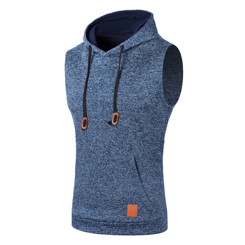 Mens Sleeveless Hoodies Fashion Casual Hooded Sweatshirt Men
