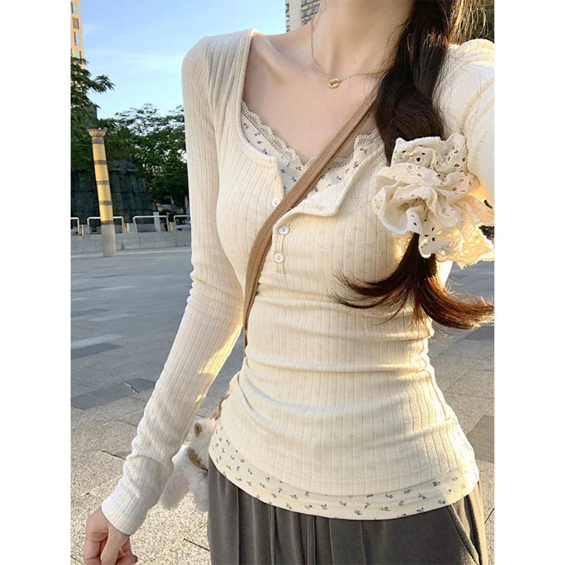 2026 Women's Fashion Trend Solid Color Sexy Lace Jacquard Two-Piece