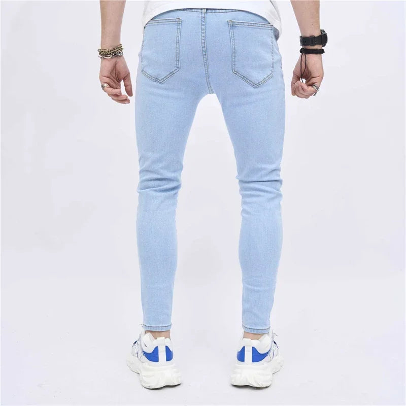 2025 Men Classic Advanced Pencil Jeans Homme Man Soft Stretch Black