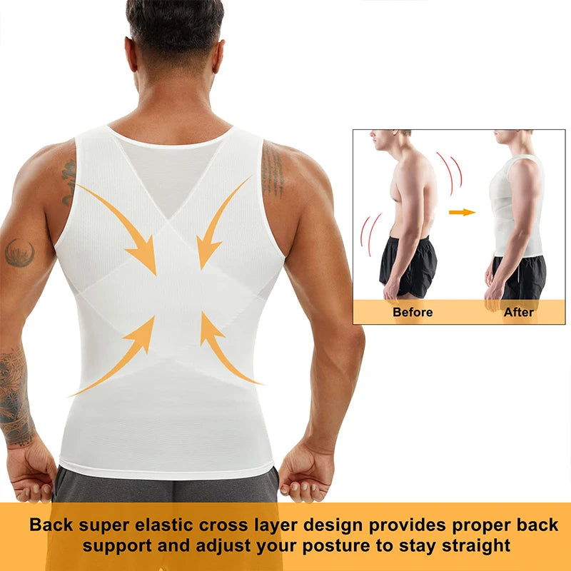 Compression Shirt for Men Slimming Undershirt Body Shaper Tank Top