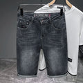 Brand Clothing Men's Denim Shorts Summer Thin Elastic Straight Leg