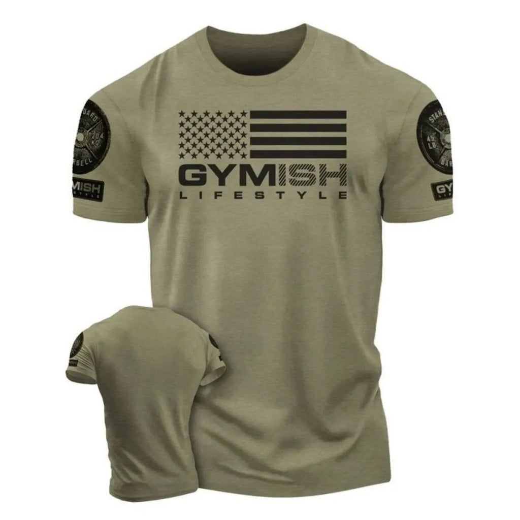 Summer fashion men's muscle training letter print comfortable and