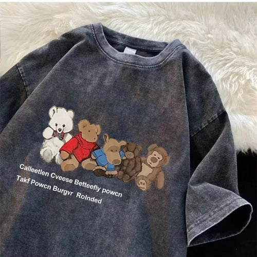 2025 Water-wash vintage t-shirt for men and women retro design unique