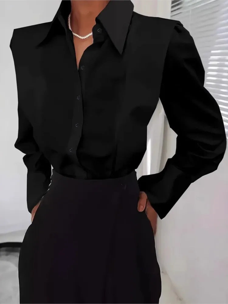 Autumn New White Shirt Women's Fashion Elegant Casual Long Sleeve