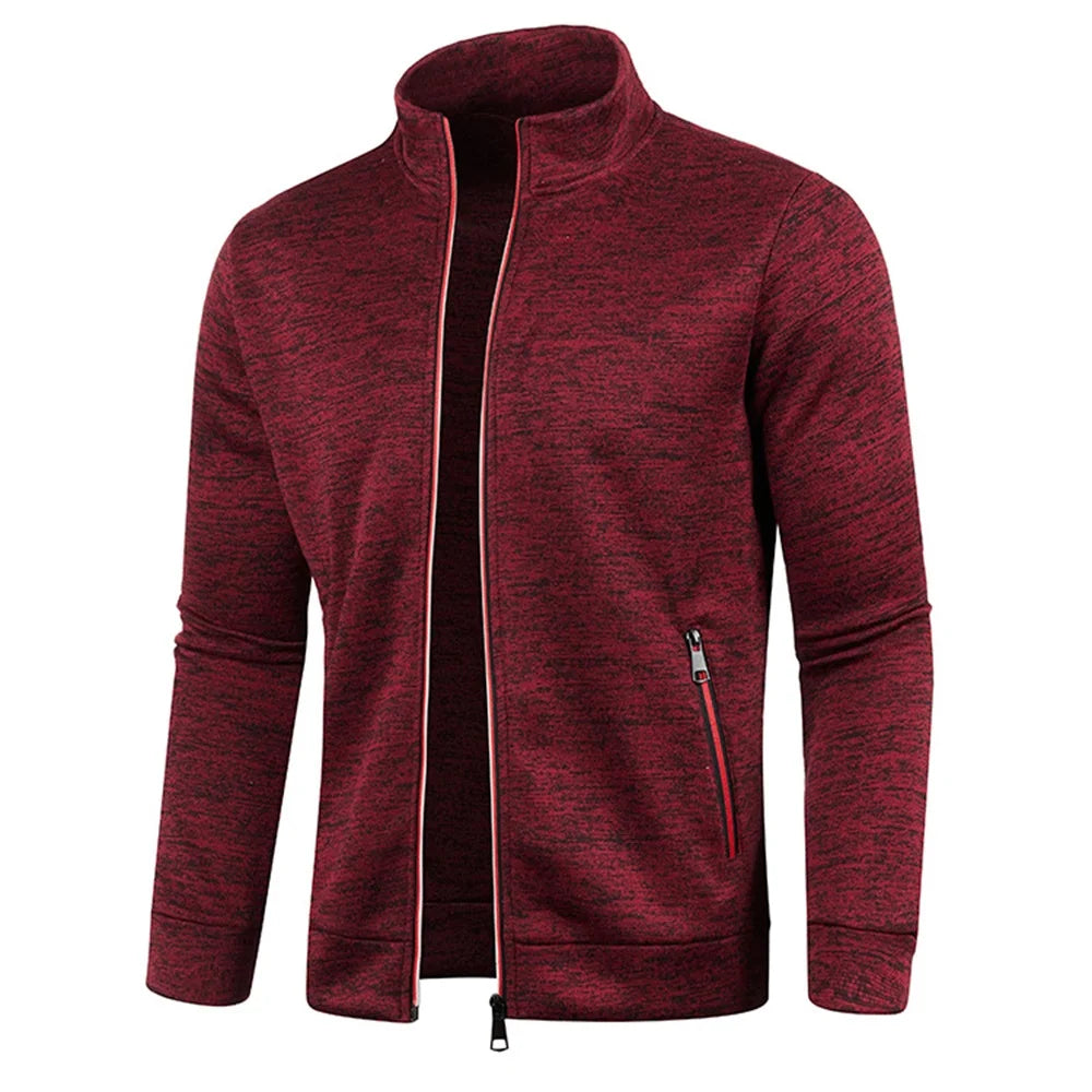 Men Zipper Jackets Standing Collar Sweatshirt Outdoor Streetwear