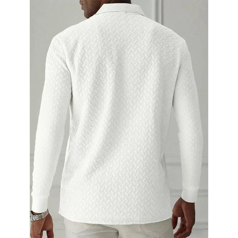 Men Long Sleeve Polo Shirt High Quality Male Clothing Office Polos