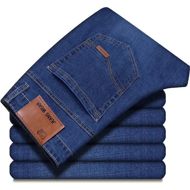 Men  Comfortable Soft Business Fashion Straight Casual Denim Trousers