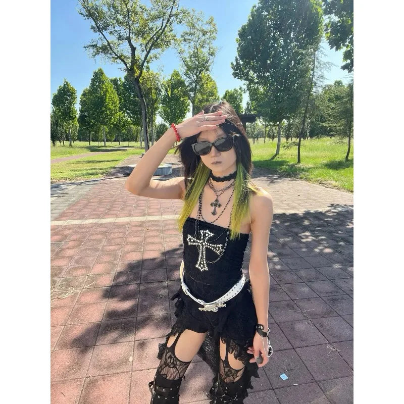 Summer Fashion New Spicy Girl Hot Diamond Sexy Strapless Vest Street