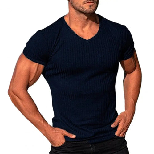 Deep V Neck T Shirt for Men Low Cut Vneck Wide Vee Tee Male Tshirt