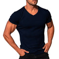 Deep V Neck T Shirt for Men Low Cut Vneck Wide Vee Tee Male Tshirt