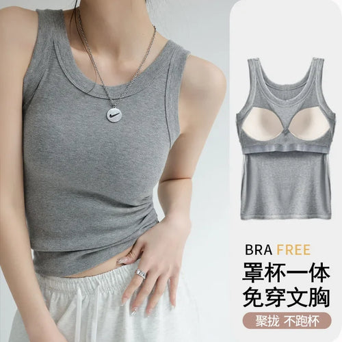 New Women Solid Round Neck Ribbed Tank Top Camisole Women Summer Basic