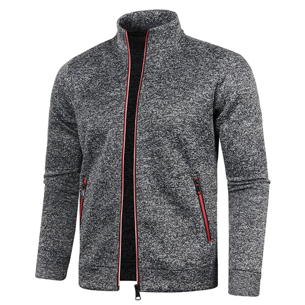 Men Zipper Jackets Standing Collar Sweatshirt Outdoor Streetwear