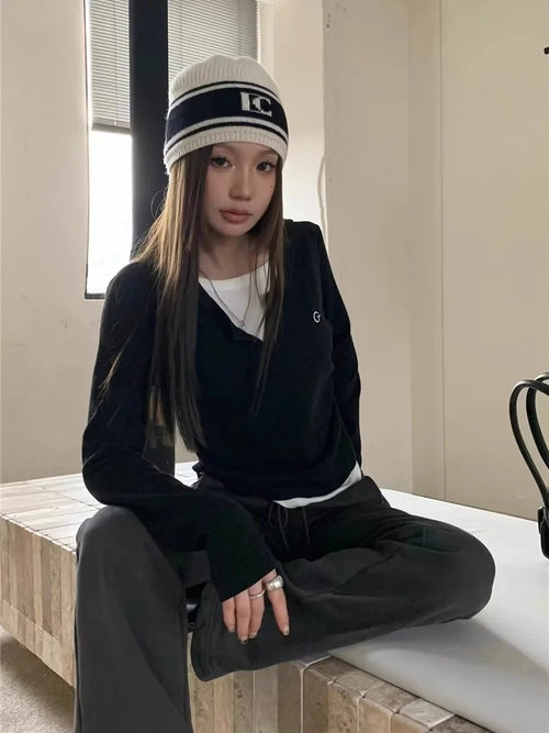 Women's T-shirt fake two piece long sleeved T-shirt for autumn and