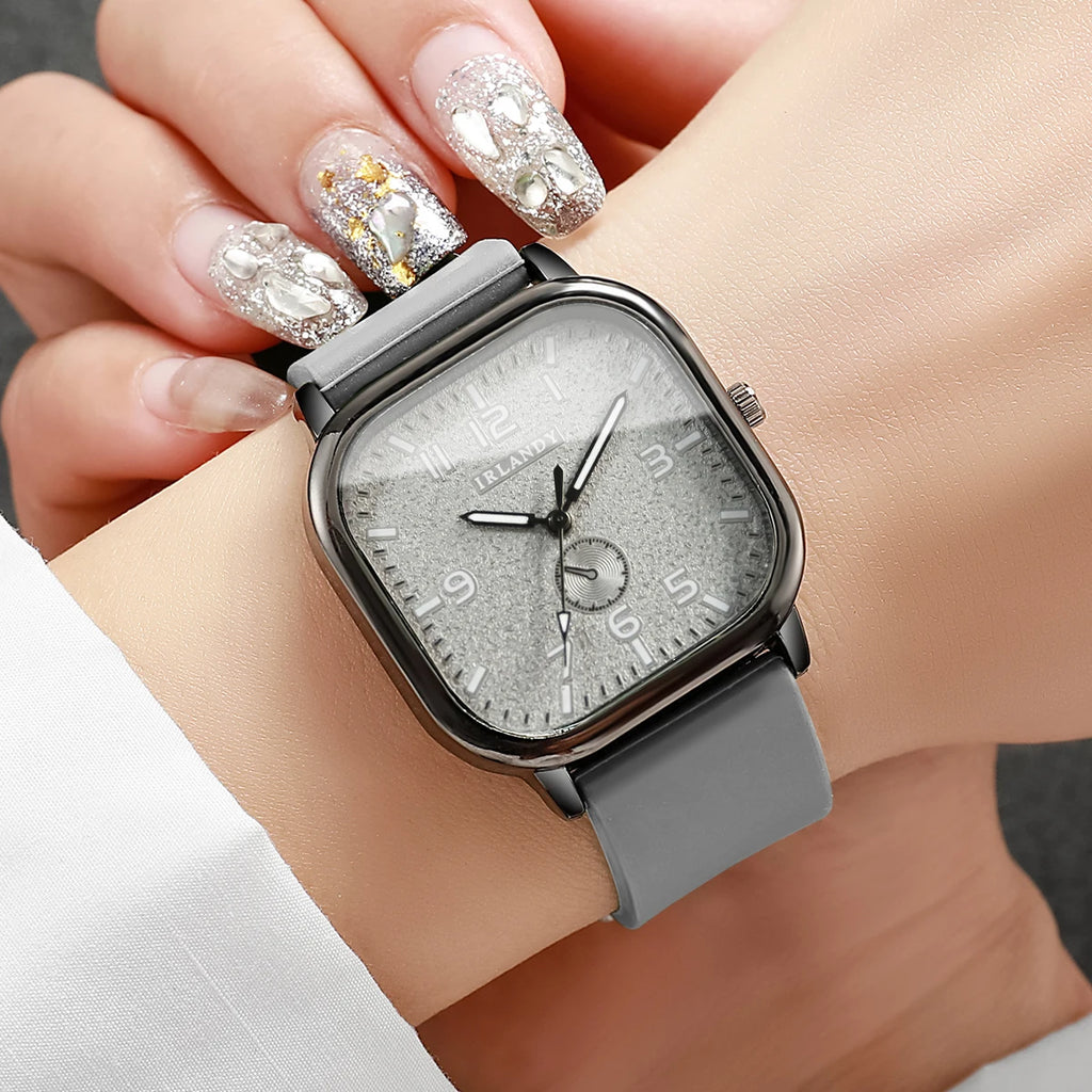 Fashion Square Women's Watch Casual Silicone Strap Quartz Watches