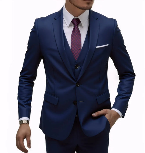 13 Color Basic Style Men's Casual Solid Color 3 Pieces Suits / Male