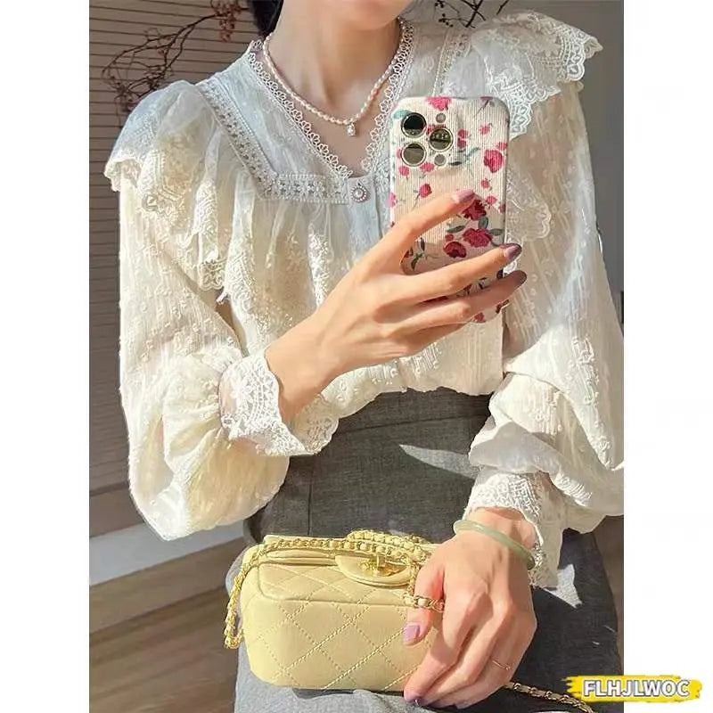 2024 Spring Autumn Basic Shirts Blouses Women Fashion Long Sleeve