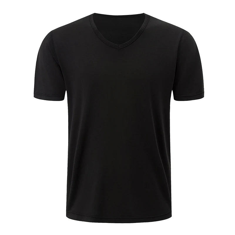 1/2/3 Piece Men's Solid Color Four Season Short Sleeved V-neck Sports
