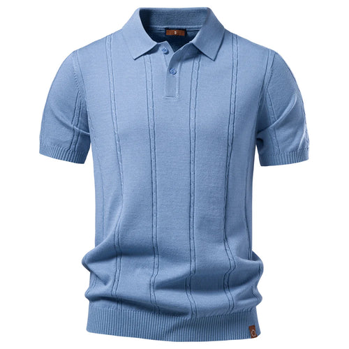 AIOPESON Men's Stripe Golf Polo Shirt Old Money Cool Silk Fabric Short