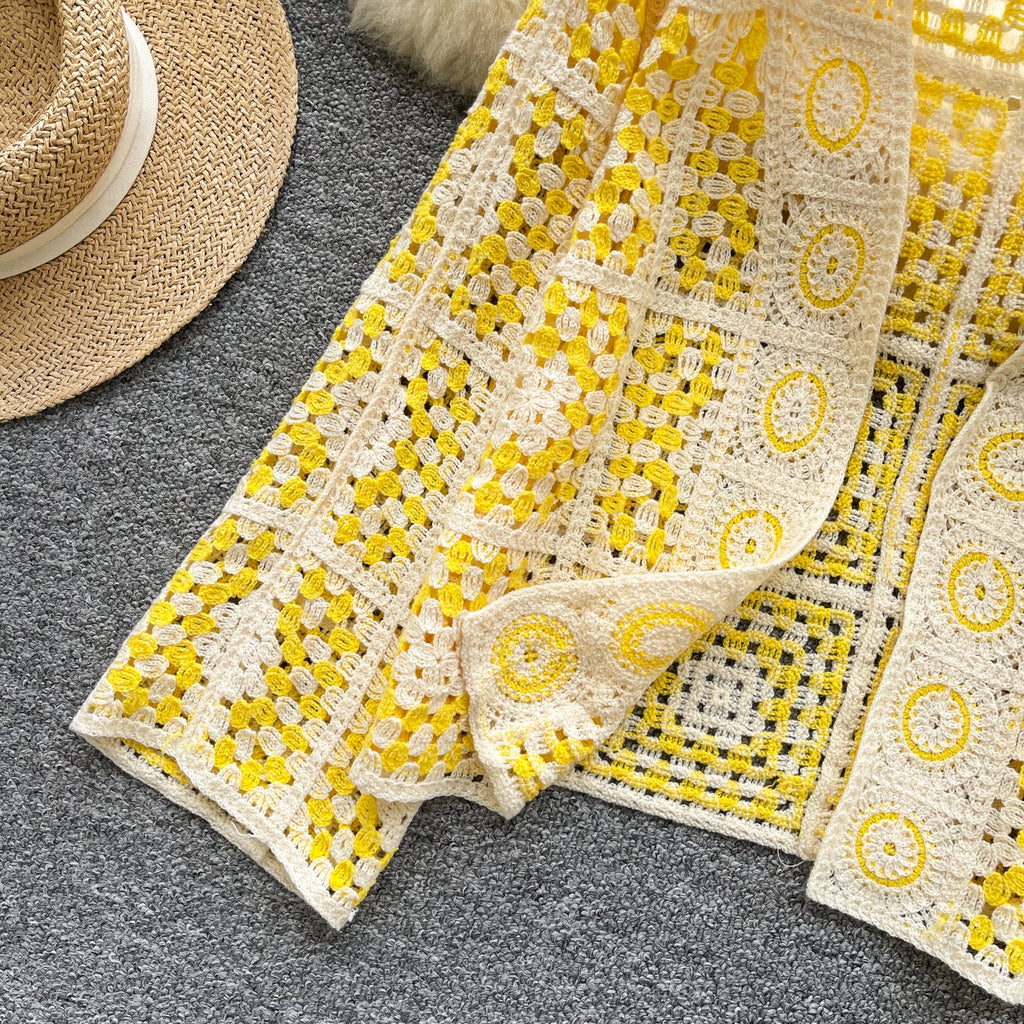 Chic vintage long sleeve print loose Knit  Elegant Fashion Sexy