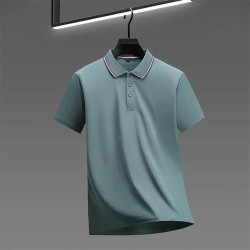 Men's Casual Solid Color Short Sleeve Polo Shirt 2025 Summer