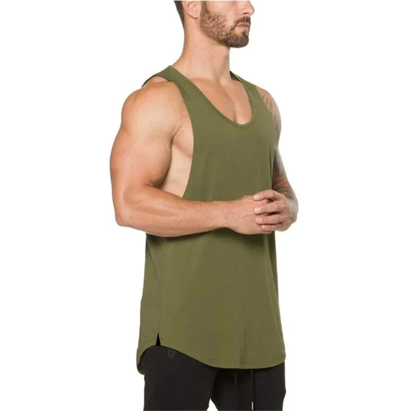 Plain Vests Cotton Breathable Sleeveless T-shirts Gym Fitness