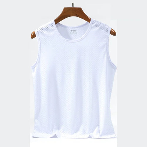 1 PC Men's Ice Silk Mesh Tank Tops Gym Stringer Transparent