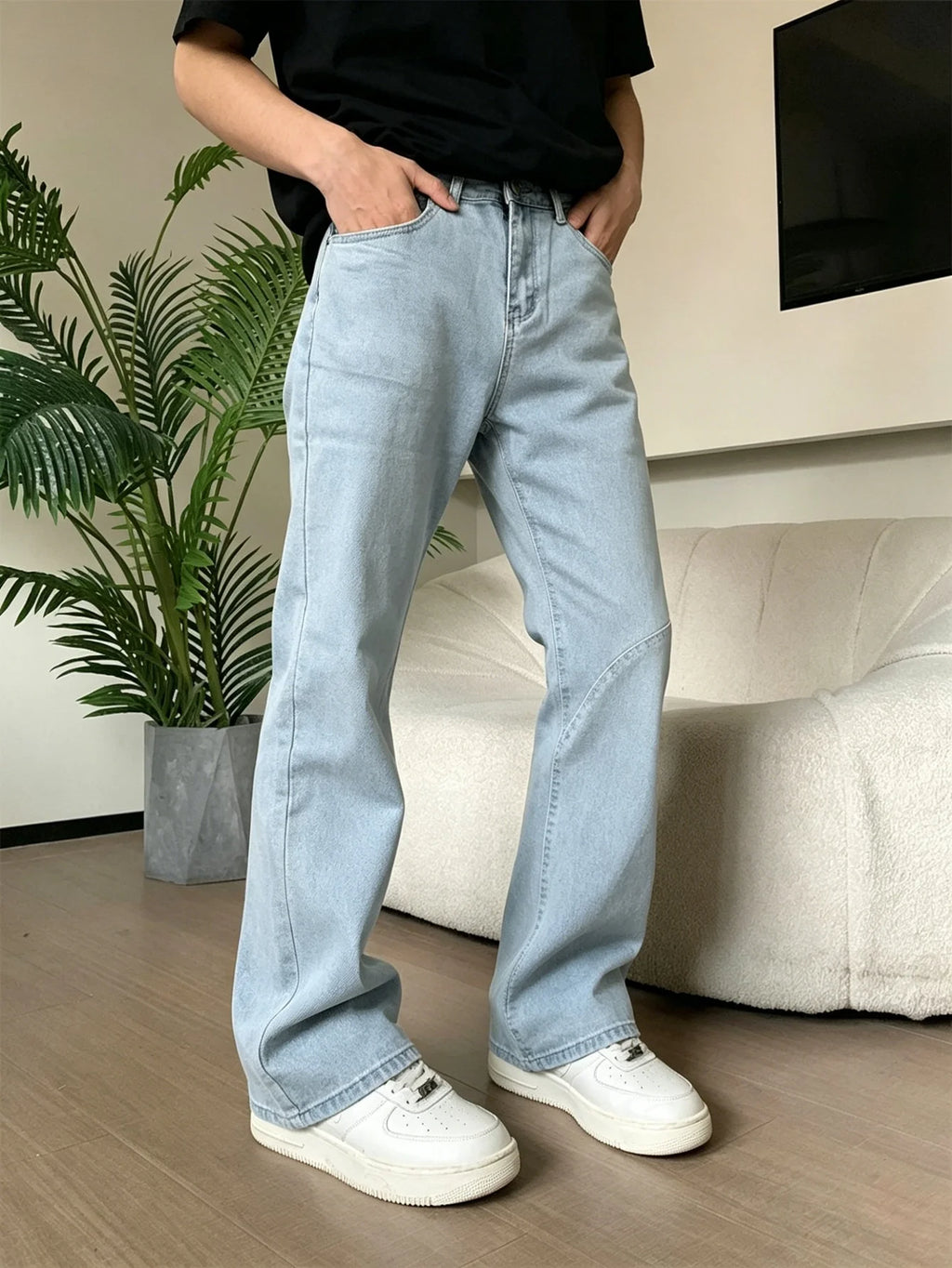 Man Slim Fit Blue Jeans Pant Y2k Drip Unisex Original - No accessories