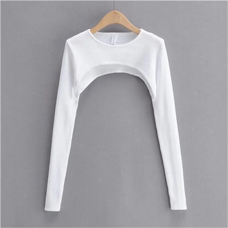 Sexy Elegant Super-Short Long Sleeve T-shirts Women's Cropped Top