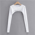 Sexy Elegant Super-Short Long Sleeve T-shirts Women's Cropped Top