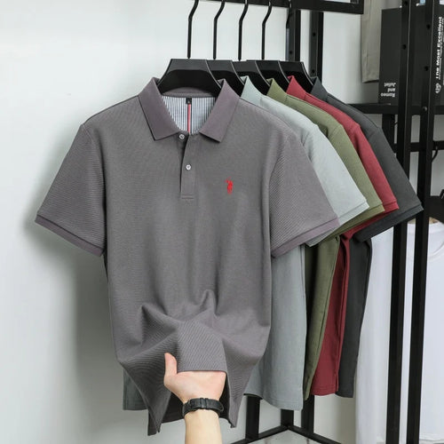 100% pure cotton men's breathable short sleeve T-shirt high-end luxury