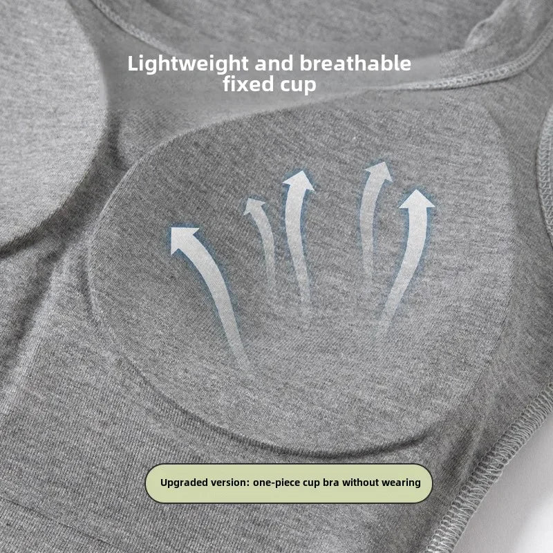 New Seamless Built-in Bra Tank Top for Women Sports Bra & Summer