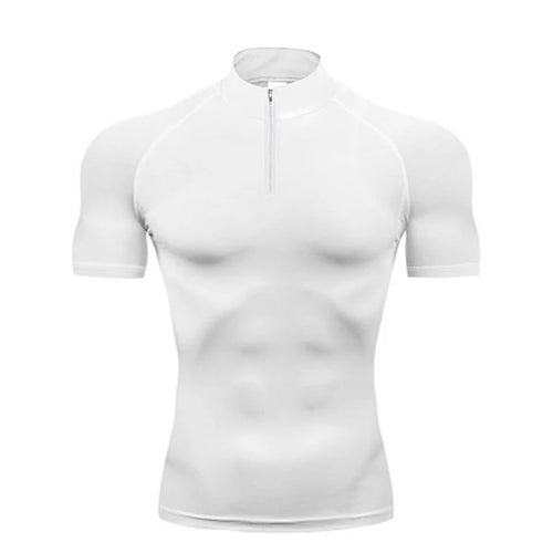 Compression Shirts Men Trainning Exercise Polo Summer Short Sleeve