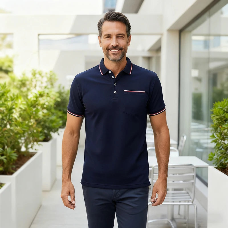 2025 Men's Polo Summer Short Sleeve Casual Breathable Comfortable Polo