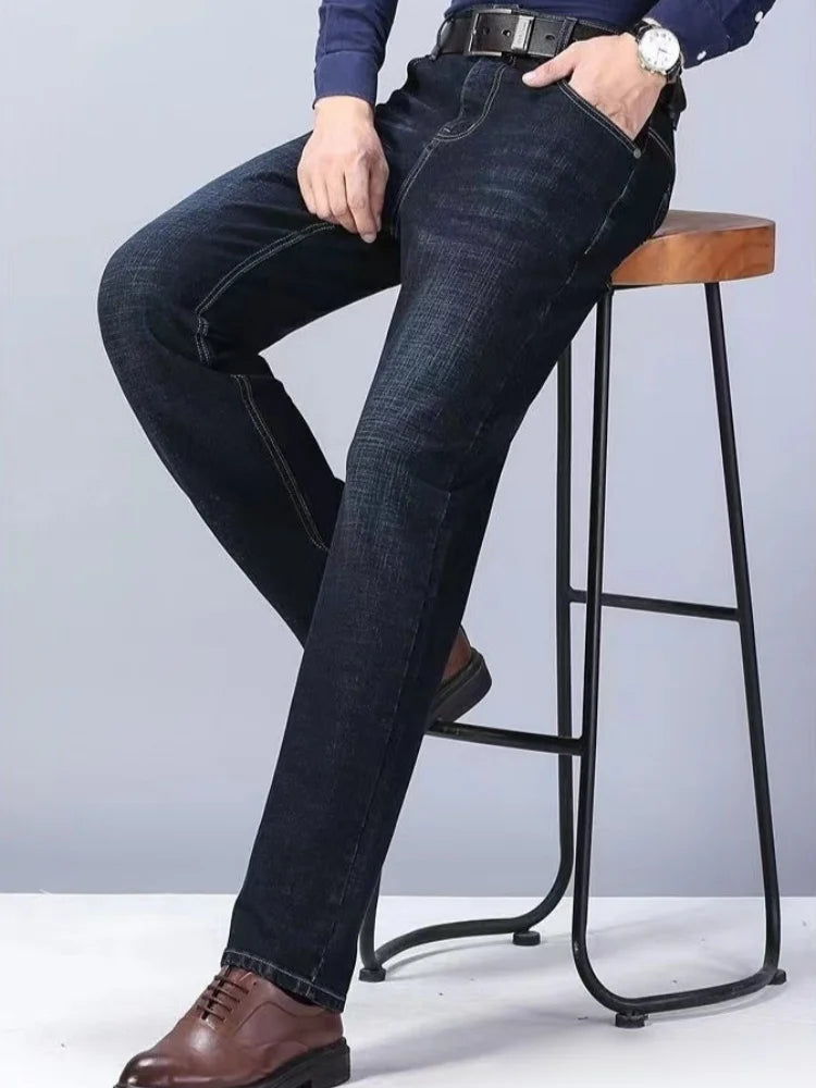 Hot Selling Mens Stretch Jeans Men Classic Business Jeans Male