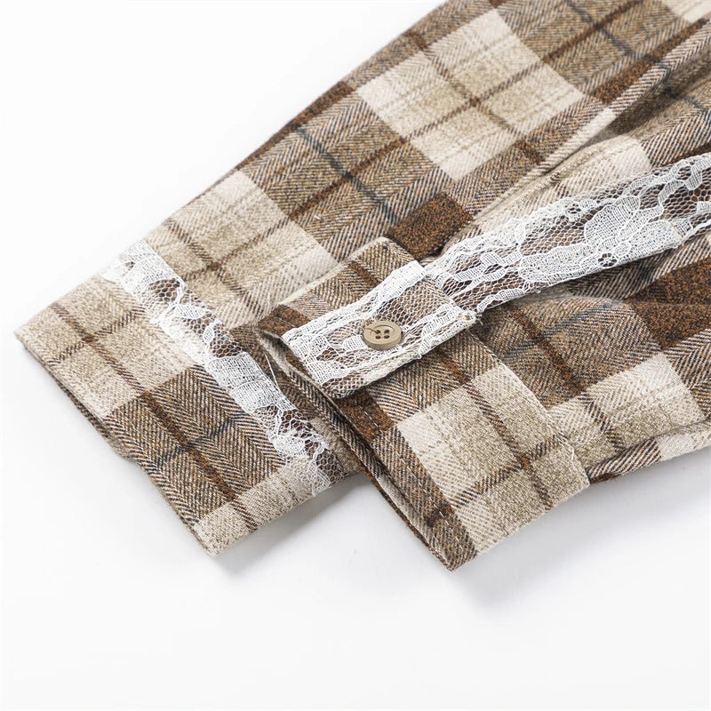 Female Plaid Shirt Women Elegant Shirts and Blouses Korean Reviews