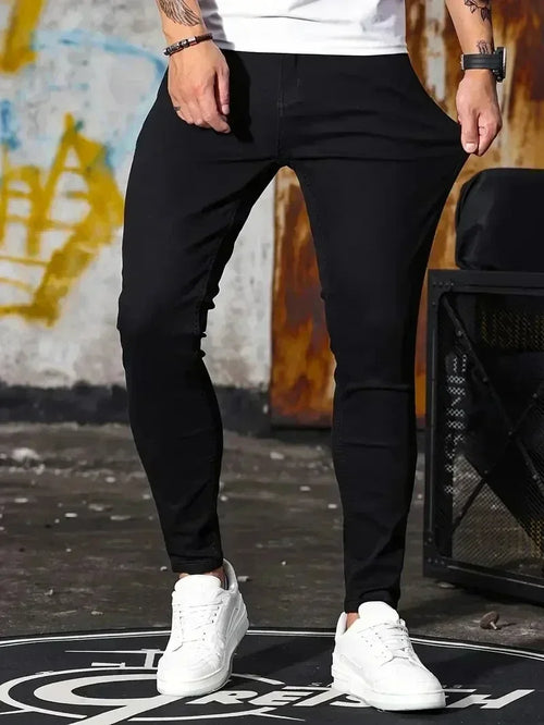 2025 Men Classic Advanced Pencil Jeans Homme Man Soft Stretch Black