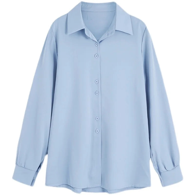 Spring Autumn Casual Chiffon Shirt Women Office Lady Shirts Fashion