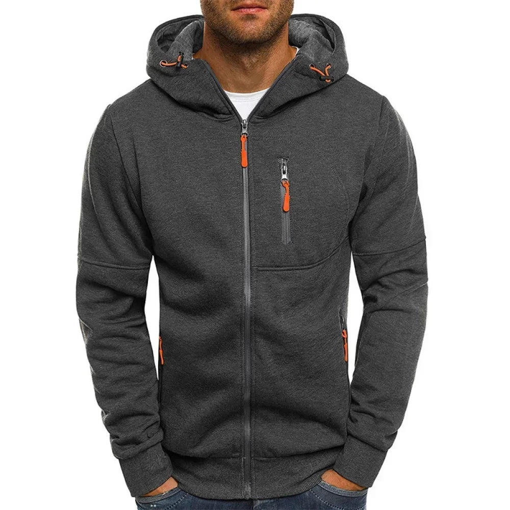 Men's Hoodies Long Sleeve Sweatshirt Zipper Design Hooded Sweatshirt