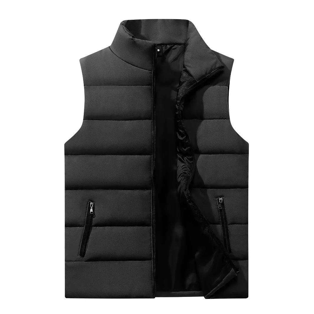 Mens Vest Jacket Warm Sleeveless Jackets Winter Waterproof Zipper Coat