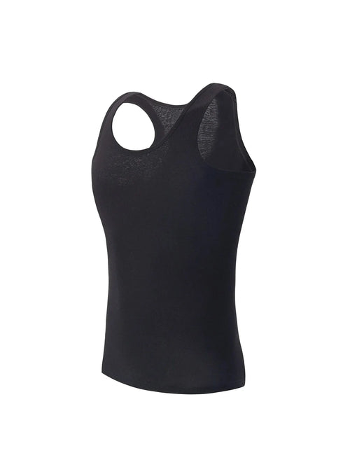 1/3 Pieces Men's Solid Color Basic Cotton Vest Youth Slim Exercise