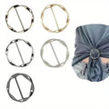 5pcs Fashion Metal Round Circle Clip Buckle Shawl T-Shirt Tie Clip