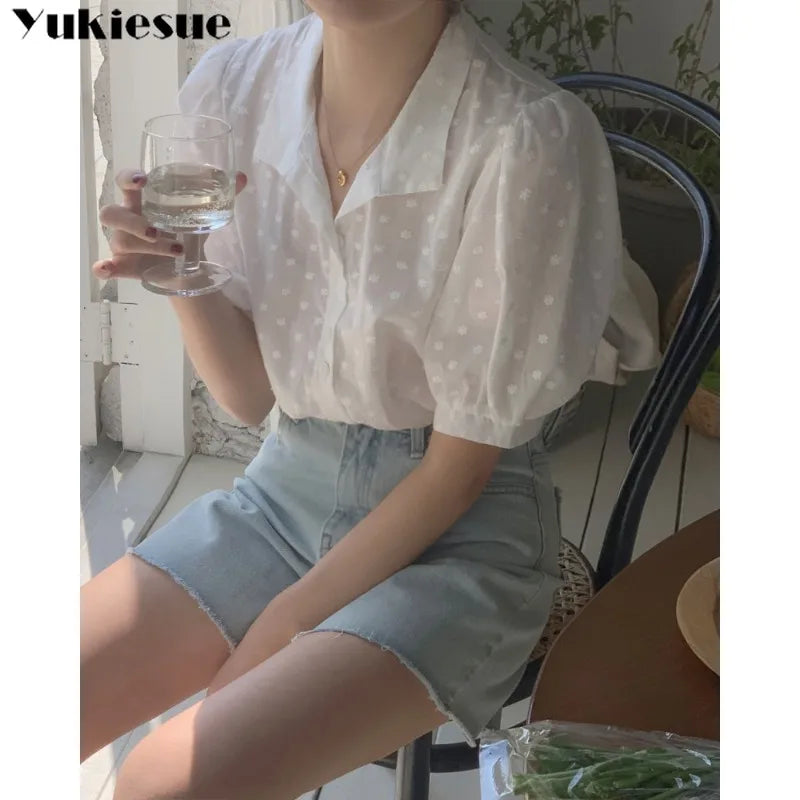 Shirts Women All-match V-Neck blouse shirts and tops  Korean Style