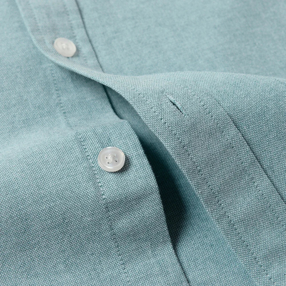 Men's Slim-Fit Oxford Cotton Shirt: Long Sleeves, Casual Breathable
