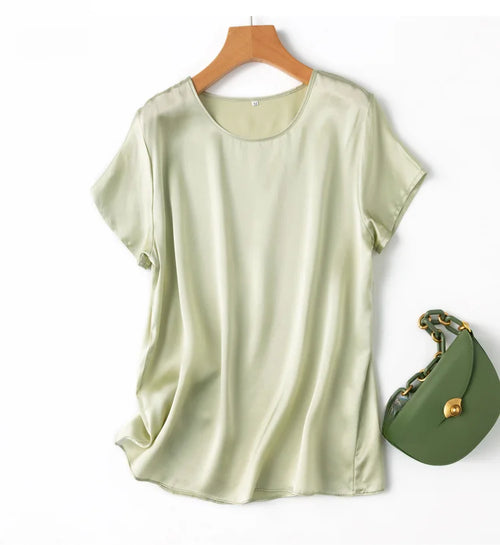 100% Mulberry Silk 19 Momme Charmeuse Silk Women Tank Top T-shirt