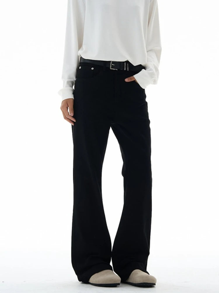 Men's Flared Pants Solid Stretch New Slim Wide Legs Fashion Trousers