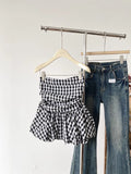 Ruffle Peplum Tube Cami Top: Waist-Cinching Sleeveless Crop Top Korean