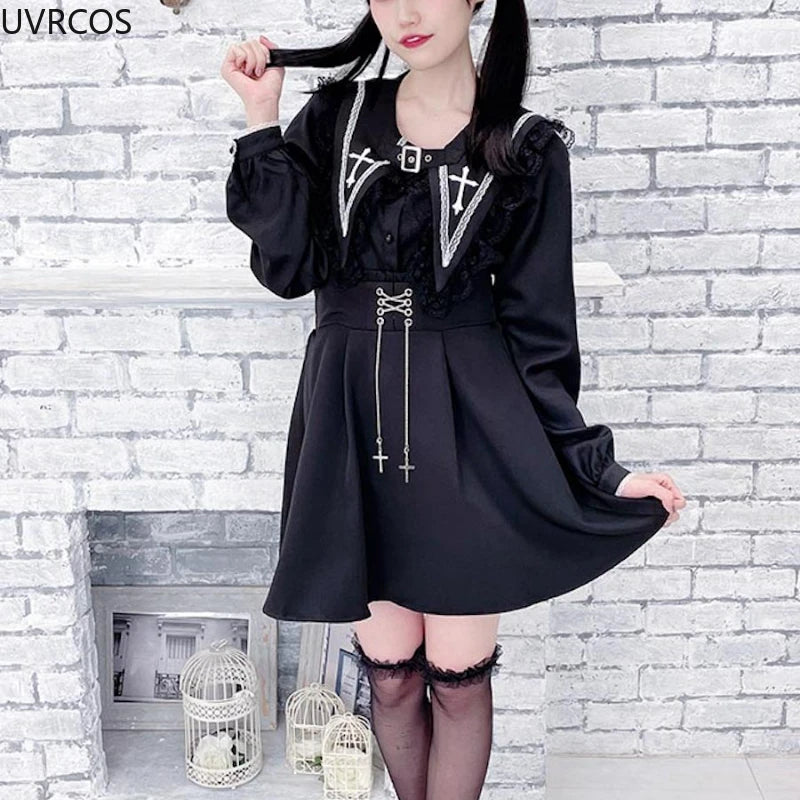 Victorian Gothic Lolita Blouses Japanese Sweet Lace Ruffles Embroidery