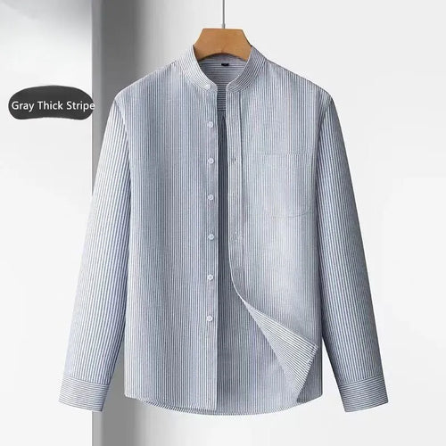 100% Cotton Oxford Mens Dress Shirts Long Sleeve Basic Stand Collor