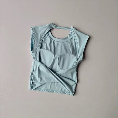 Sexy Short Backless Fixed Chest Pad Sports T-shirt Vest Women's Tight